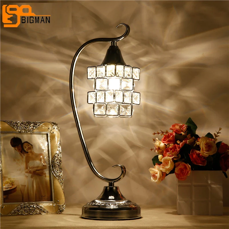 

new design crystal table light modern chrome luminare Dia13.5*H45cm lustre bedside table lamp ,cheap price+ fast shipping