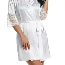 Женский осенний стиль, сексуальный кружевной халат, высокое качество, натуральный шелк, Ночная одежда, одежда для сна, искушение, домашняя одежда, женский халат, badjas