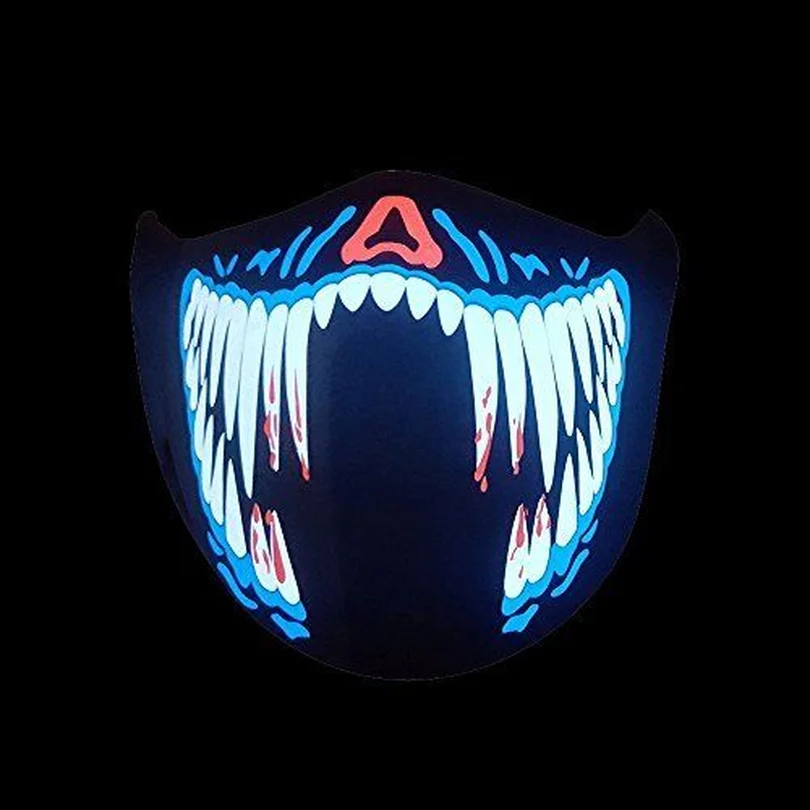 

Face Mask New LED Rave Party Face Mask Equalizer Flashing By Music Luminous Cosplay Dance DJ Bike Party Masks Led Purge Mask