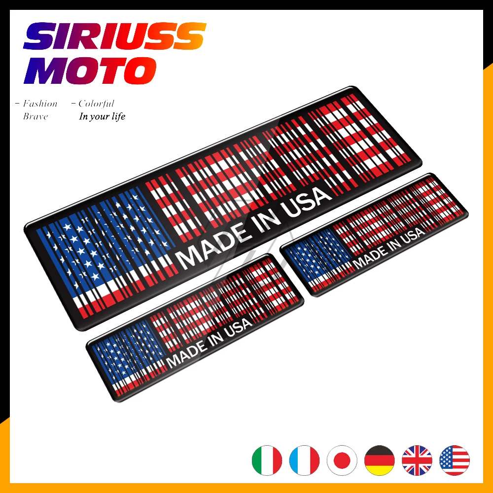 

3D Bar Code Sticker Made In USA UK Italy Germany Motorcycle Tank Pad Decal Stickers