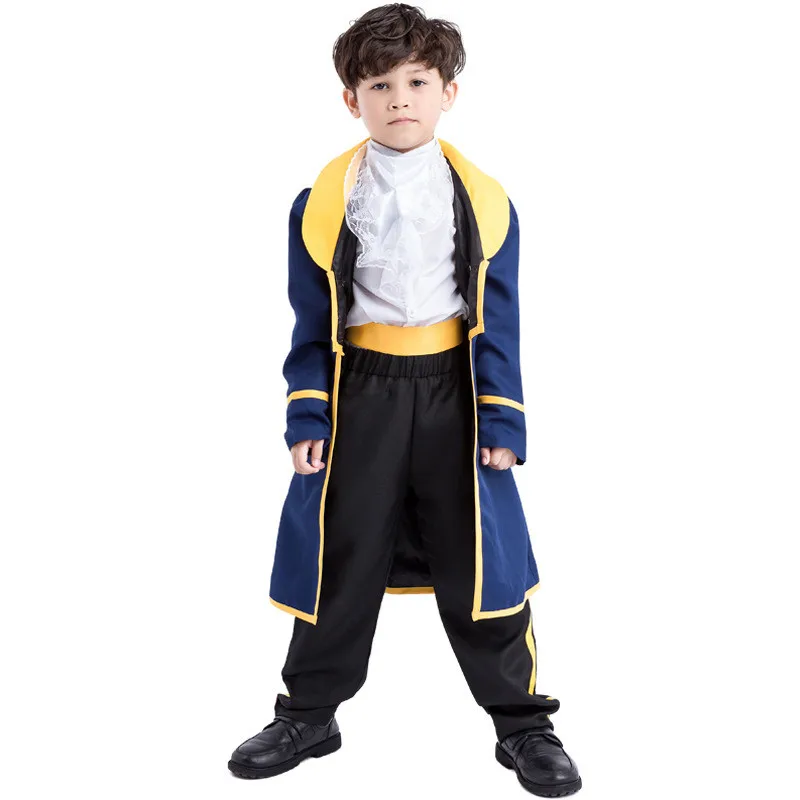 Детский Костюм Принца Адама для косплея, Красавица и Чудовище Детские костюмы на Хэллоуин для мальчиков
