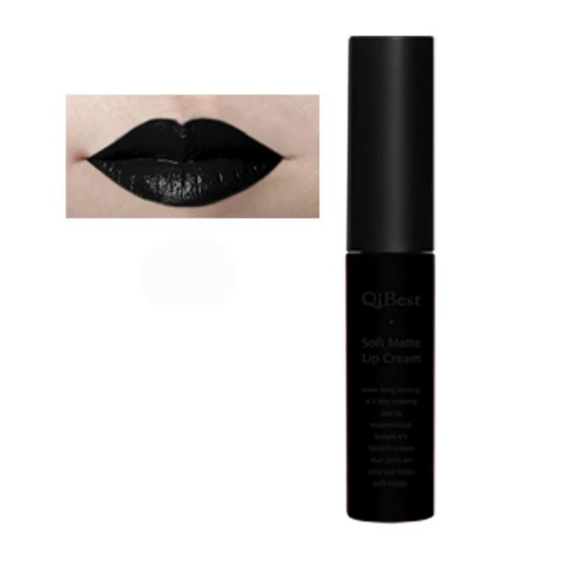 

Drop Ship 2017 NEW 1pcs Women Fashion Waterproof Black Matte liquid lipstick Long Lasting lip gloss Qibest Lipstick Apr 24