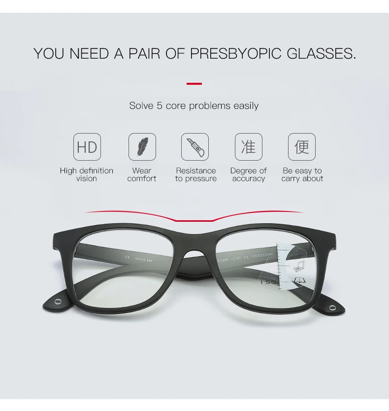 Прогрессивные очки с мультифокусом, анти-синий светильник, многофокусные очки для чтения, кошачий глаз, женские и мужские оправы для очков Z1809