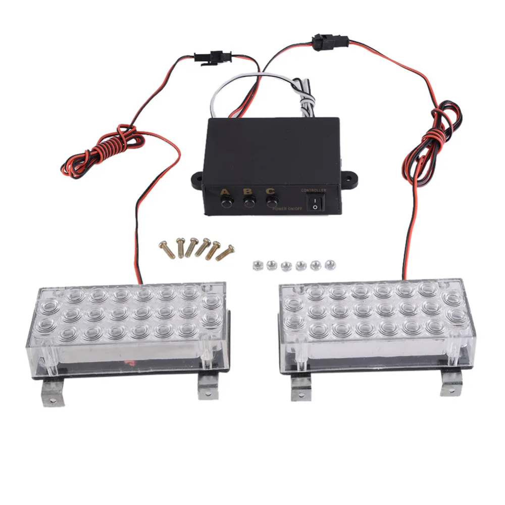 

10000-12000MCD White Yellow 44 LED Energy Saving Lamp Strobe Grill Dash Light DC12V Flashing Warning Lights Caution Emergency