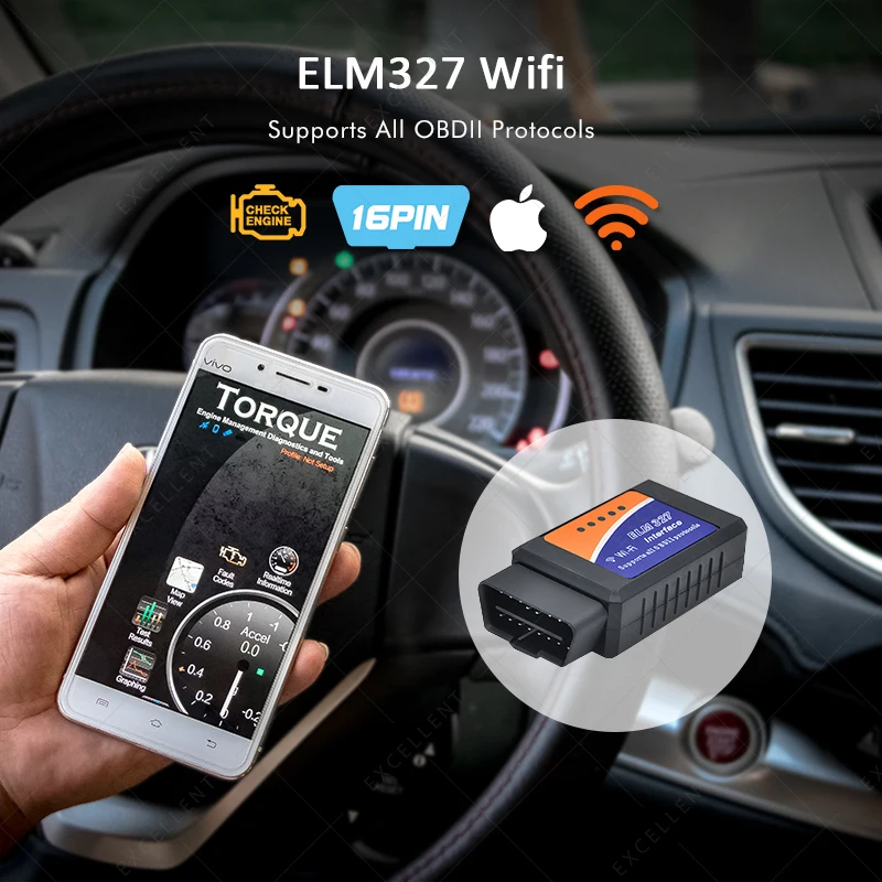 Супер мини сканер ELM327 с поддержкой Wi Fi и чипом PIC18F25K80|obd2 elm327 wifi|mini elmmini elm 327 |