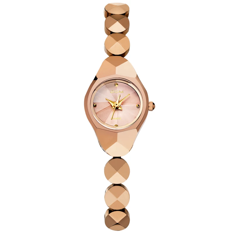 DOM женские роскошные брендовые водонепроницаемые Стильные кварцевые часы из вольфрамовой стали золотые часы для медсестры браслет для женщин - Цвет: W 735CK 9M