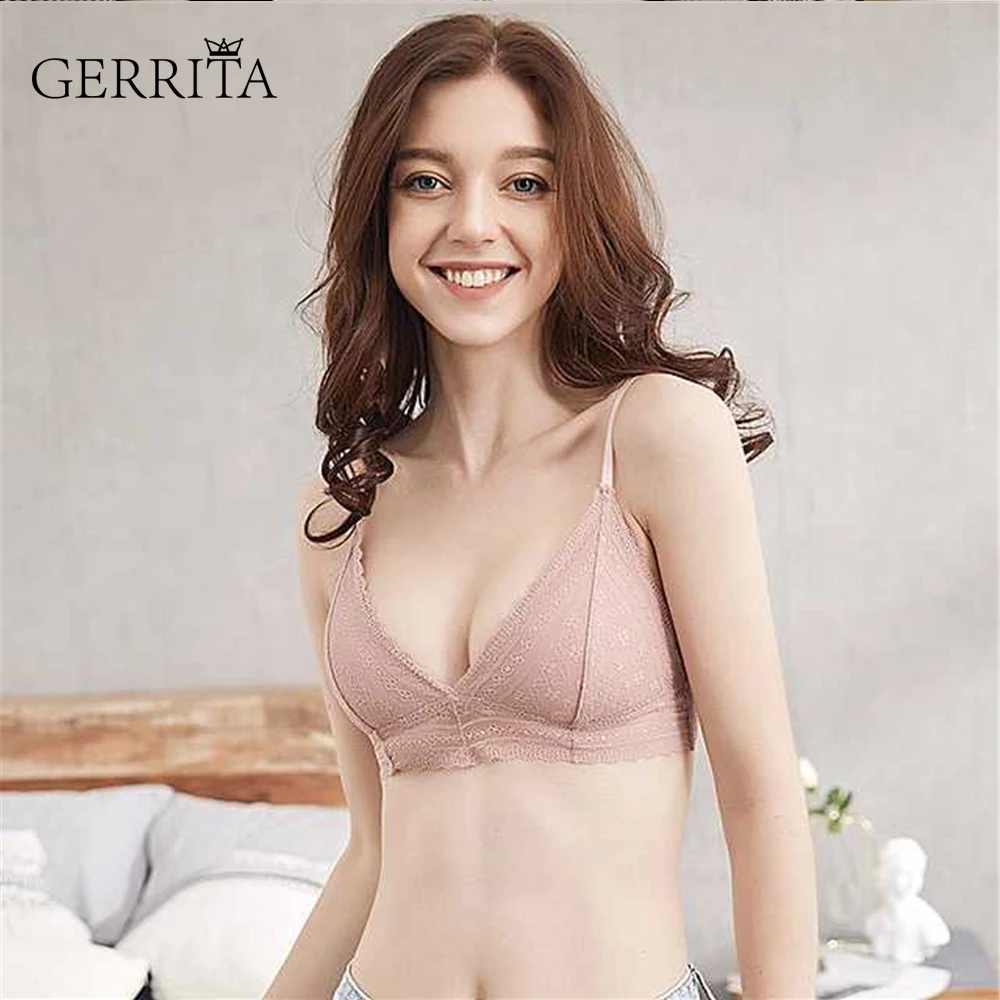 

GERRITA Sexy Lace Bra Set Women Underwear Set Push Up Bra Set Sexy Lace Bralette Briefs Lingerie 3/4 Cup Garter Bra