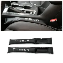2 pcs DELL’UNITÀ di elaborazione di Cuoio Seggiolino Auto Gap Pad Filler Distanziatore Slot Di Memoria Spina Car Interior Stampati Accessori per la Tesla Model S modello X Modello 3