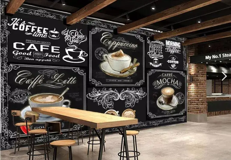 Personalizado retro mão-pintado blackboard café catering 3d