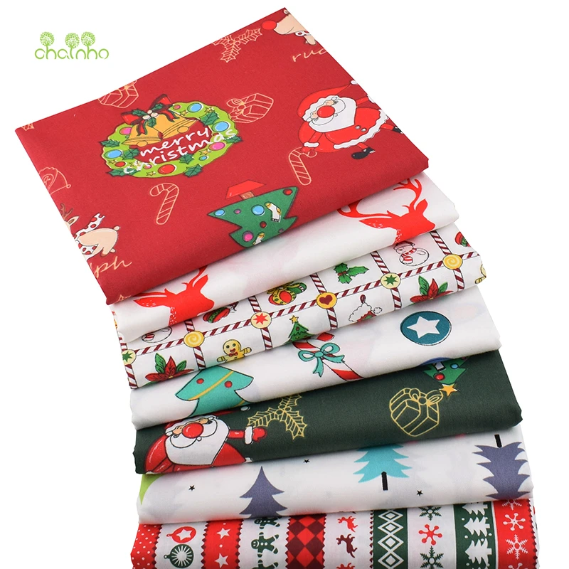 

Chainho,7 Design New Christmas Series,Printed Twill Cotton Fabric,Patchwork Cloth For DIY Sewing&Quilting Baby & Kid's Material