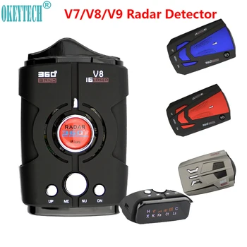 

OkeyTech V7/V8/V9 Car Radar Detector 360 Degrees 16 Band LED Display Alert Alarm Warning Anti Radar Detectors Russia/Engling