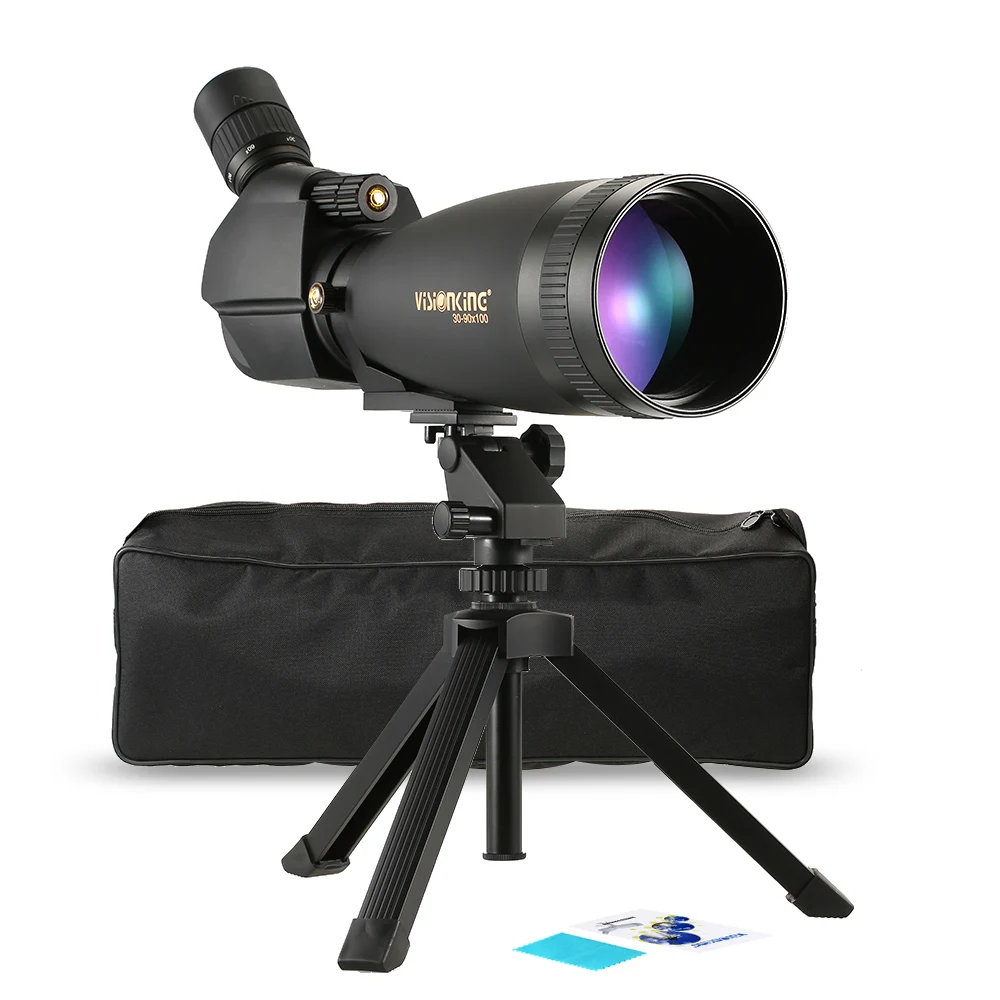 

Visionking 30-90x100 Angled Spotting Scope BaK4 Waterproof Fogproof Scope Monocular Telescope with Tripod Carry Case for Hunting