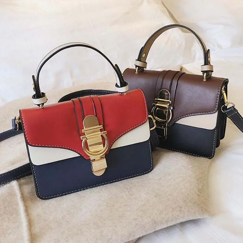 Di Donne Nuove 2019 red Modo Piccola Signore brown Con Per E Blocco A Borse Le Borsette Borsa Pannelli Blue Tracolla Classico Delle BqAwwE5F