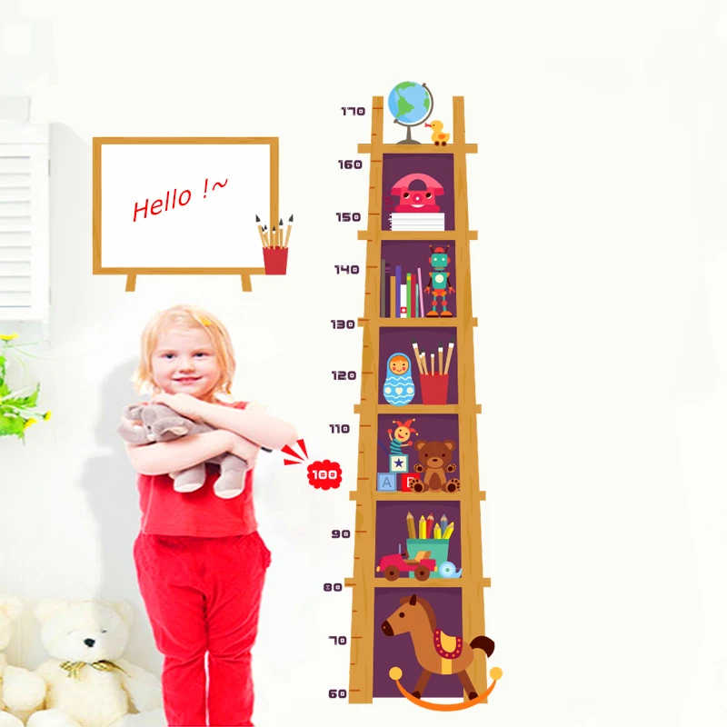 

children's toy ladder height measure wall stickers for kids rooms decor cartoon pvc growth chart wall decals diy mural posters