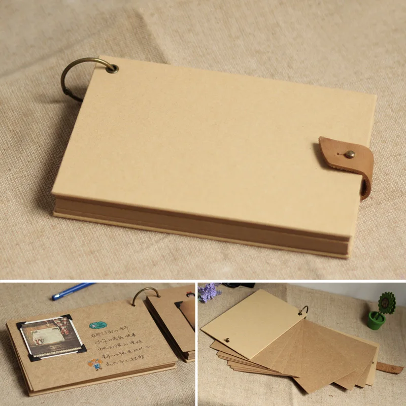 A4-Large-Small-Size-Memory-blank-cover-kraft-paper-wedding-album-frames-personalized-graffiti-retro-DIY