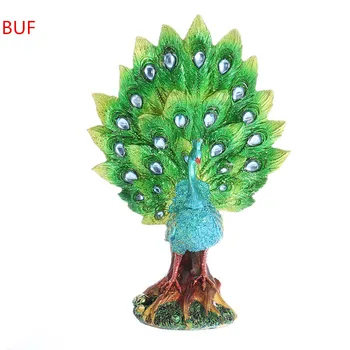 

Beautiful Resin Crafts Peacock Statue Modern Home Decoration Accessories Colorful Peacock Sculpture Resin Home Decoration Statue