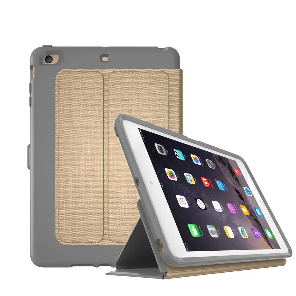 XSKEMP для iPad Air2 iPad 6 9,7 A1566 A1567 премиум-класса из искусственной кожи смарт-чехол с магнитом Подставка защитная оболочка покрытие+ Стекло пленка - Цвет: Gold