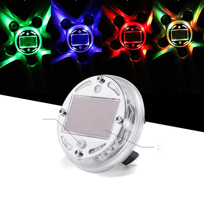 4pcs Car Auto Moto Bicycle Waterproof Solar Wheel Light Lamp Carro Flashing LED Tire Light Gas Nozzle Cap Motion Sensor Fatebike 1)