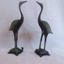 Китайская Бронзовая резная пара фэн-шуй кран скульптура/Китайская Статуэтка черепахи