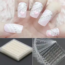 30 листов 3D Кружева ногтей наклейки Черный Белый DIY Советы Наклейки Маникюр Инструменты