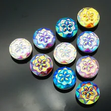 Мода красота 10 шт смешанные круглые смолы цветок поверхности 18 мм застёжка, бусинка застежка браслета ювелирные изделия NS0060