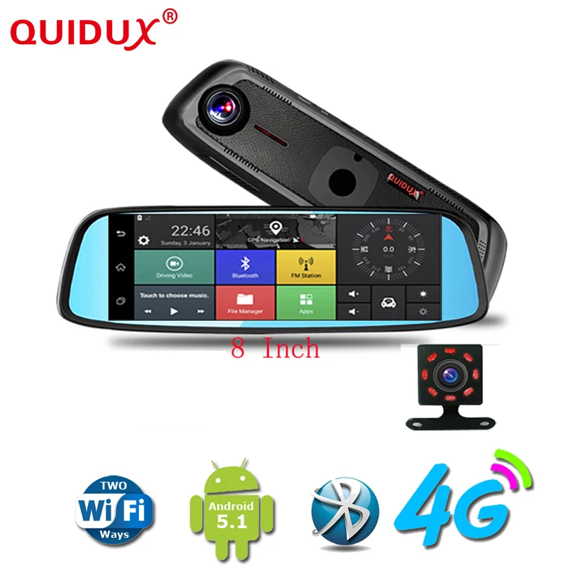 QUIDUX New 8 4G Touch Special font b Car b font DVR Camera Mirror font b