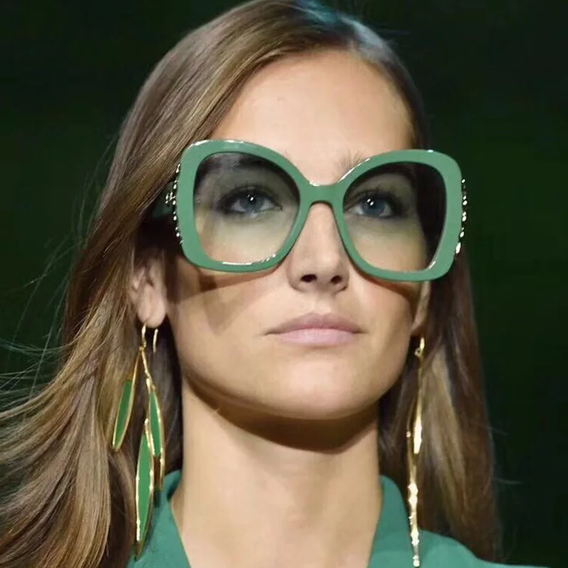 

Vazrobe Oversized Sunglasses Women Vintage Sun Glasses for Woman Luxury Kim Kardashian 80s Orange Red Green Retro White Tortoise