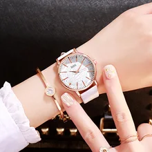 Minimalist Style Women Watches Fashion Creative Ladies Dress Quartz Wristwatches White Leather Waterproof Clock relogio feminino creative vintage women watch simple bracelet quartz hodinky minimalist ladies watches female dress clock relogio feminino gifts