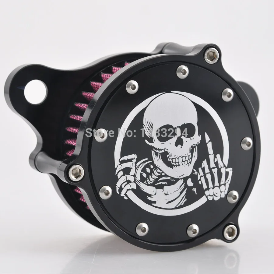 Алюминиевый воздушный фильтр очиститель системы производительность Воздухоочиститель комплект череп, средний палец стиль подходит для Harley Sportster 1200 883 91-16
