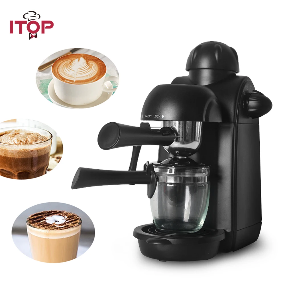 ITOP итальянский полуавтоматическая Кофе чайник машина, бытовой 5 бар эспрессо Кофе Maker электрическое молоко пенообразователь 220 V