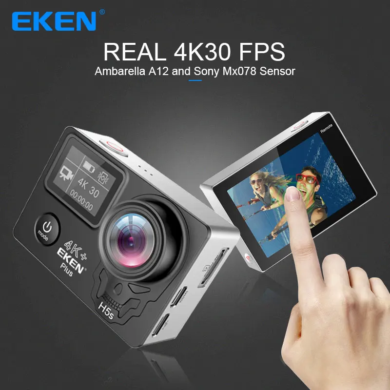 EKEN H5S Plus Экшн-камера HD 4K 30FPS с чипом Ambarella A12 внутри 30 м Водонепроницаемый 2,0 EKEN H5S Plus Экшн-камера HD 4K 30FPS с чипом Ambarella A12 внутри 30 м Водонепроницаемый 2,0