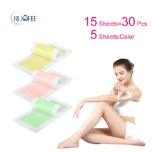 15 листов = 30 шт., двусторонний эпилятор для депиляции, восковая полоска, бумажная прокладка, пластырь для депиляции лица/ног, тела/бикини/подмышек