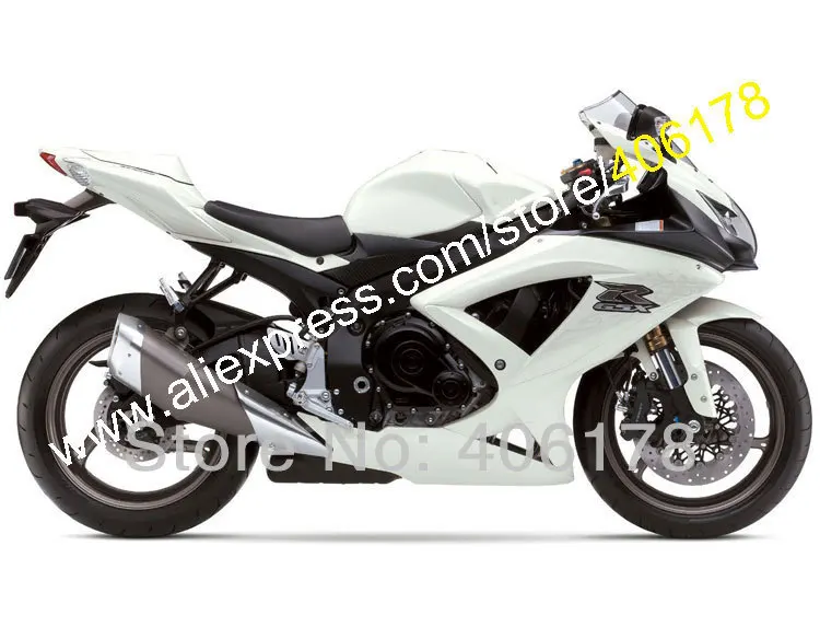 Все белые для 08-10 GSXR 600 GSXR 750 2008 2009 2010 K8 GSX-R600 750 набор обтекателей на заказ(литье под давлением