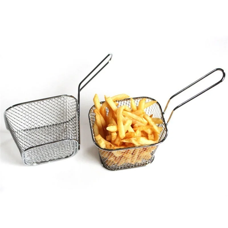 

Stainless Steel Mini French Deep Fryers Basket Net Mesh Fries Chip Kitchen Tool