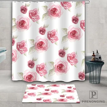 

Custom beautiful_roses (2) Waterproof Shower Curtain Doormat Home Bath Bathroom Polyester Fabric Multi Sizes#2019-1-05-96