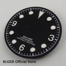 Классический 30,4 мм черный стерильные циферблат светящиеся знаки циферблат подходит для приблизительный срок поставки: 2824 2836 Miyota 8215 8205 автоматический механизм D54