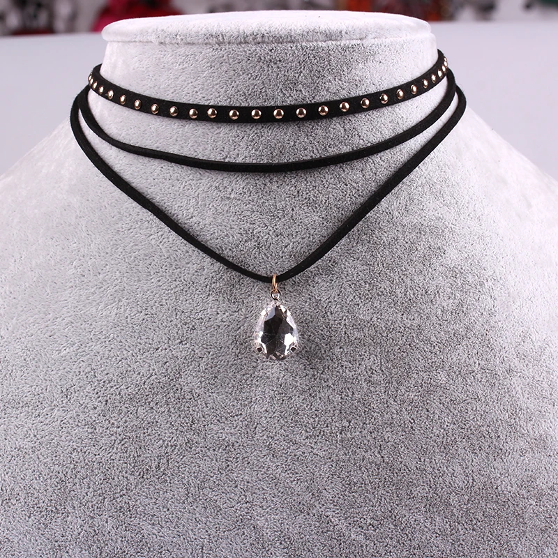 ZHANYU JEWELRY Brand Long Rope Chain Shiny Crystal Glass Pendant