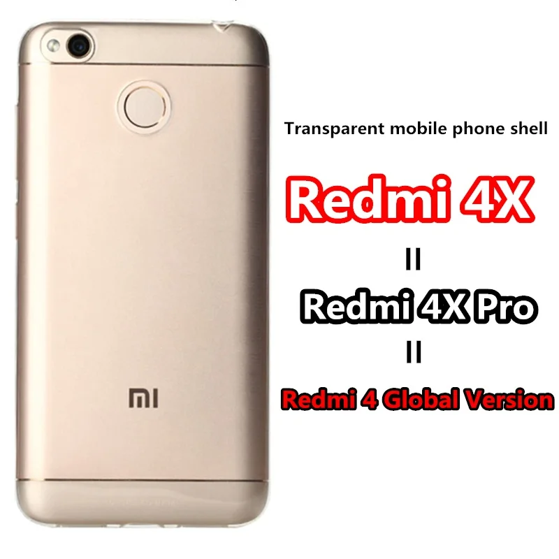 

Xxins Transparent phone Case for Xiaomi Redmi 4X TPU silicone Anti-knock case for 5.0 inch Redmi 4 Global Version 4 Pro