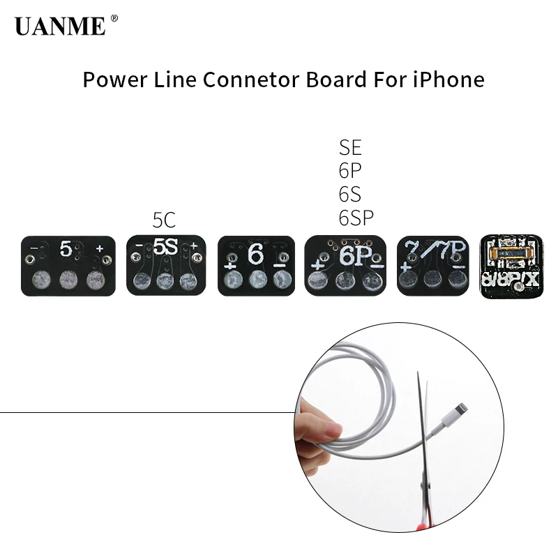 

UANME DC Power Supply Phone Current Test Conector Board For iPhone 5 5S SE 6G 6S Plus 7 7plus 8 8Plus X Repair Connector Tools