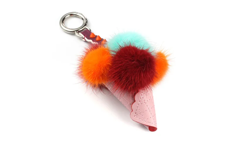 RTATD New Genuine Leather Bags Accessories Easy Matching Fur Ball Bags Charm B199