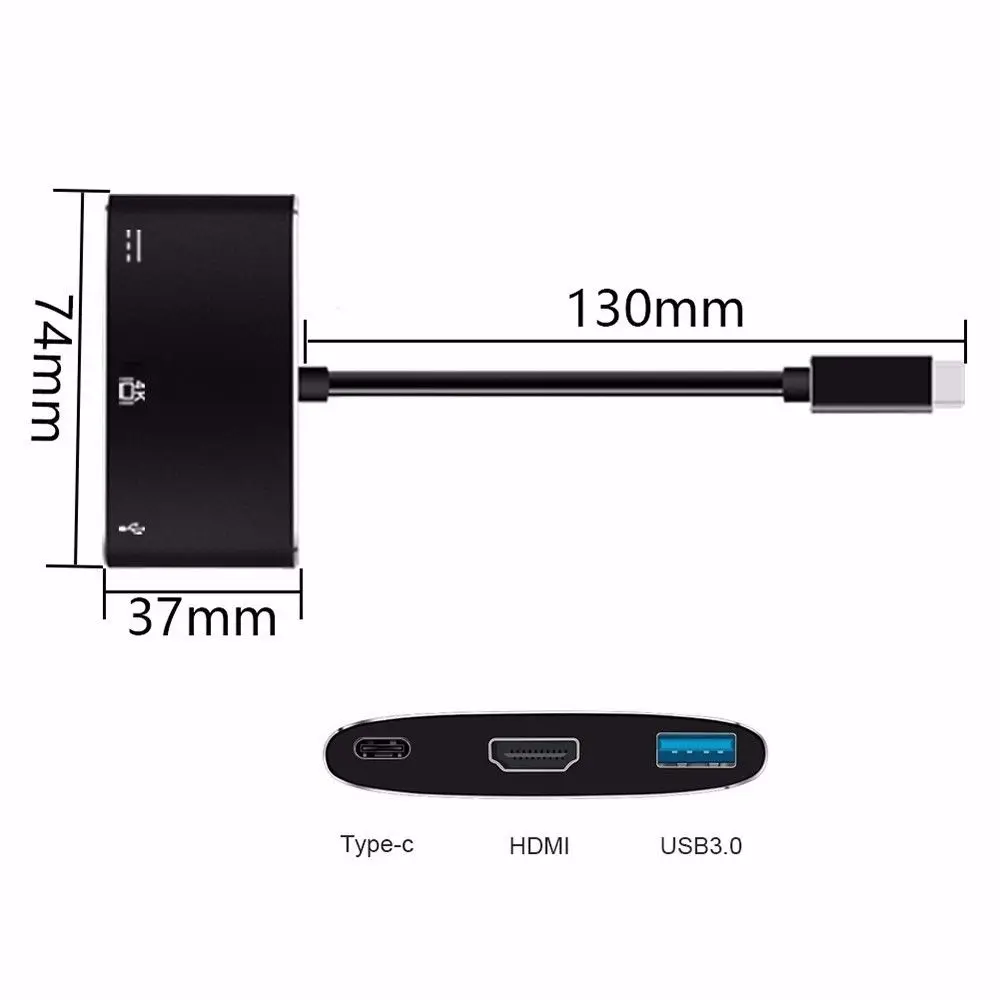 Basix Usb C концентратор USB C к Hdmi 4 k адаптер Usb 3,0 type-C PD зарядное устройство адаптер USB-C концентратор для Macbook Pro Google Chromebook Pixel