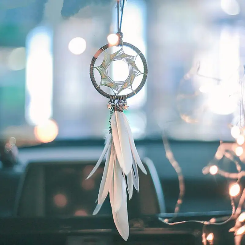 

Car Accessory Interior For Girls Feather Car Mirror Hanging Pendant In Auto Ethnic Home Decor Lucky Car Ornaments