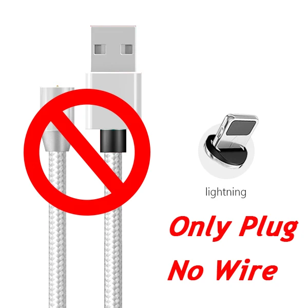 1 м 2 м Магнитный кабель Micro usb type C usb C кабель для зарядки телефона Micro usb type-C магнитное зарядное устройство для iphone samsung huawei xiaomi - Цвет: plug no wire