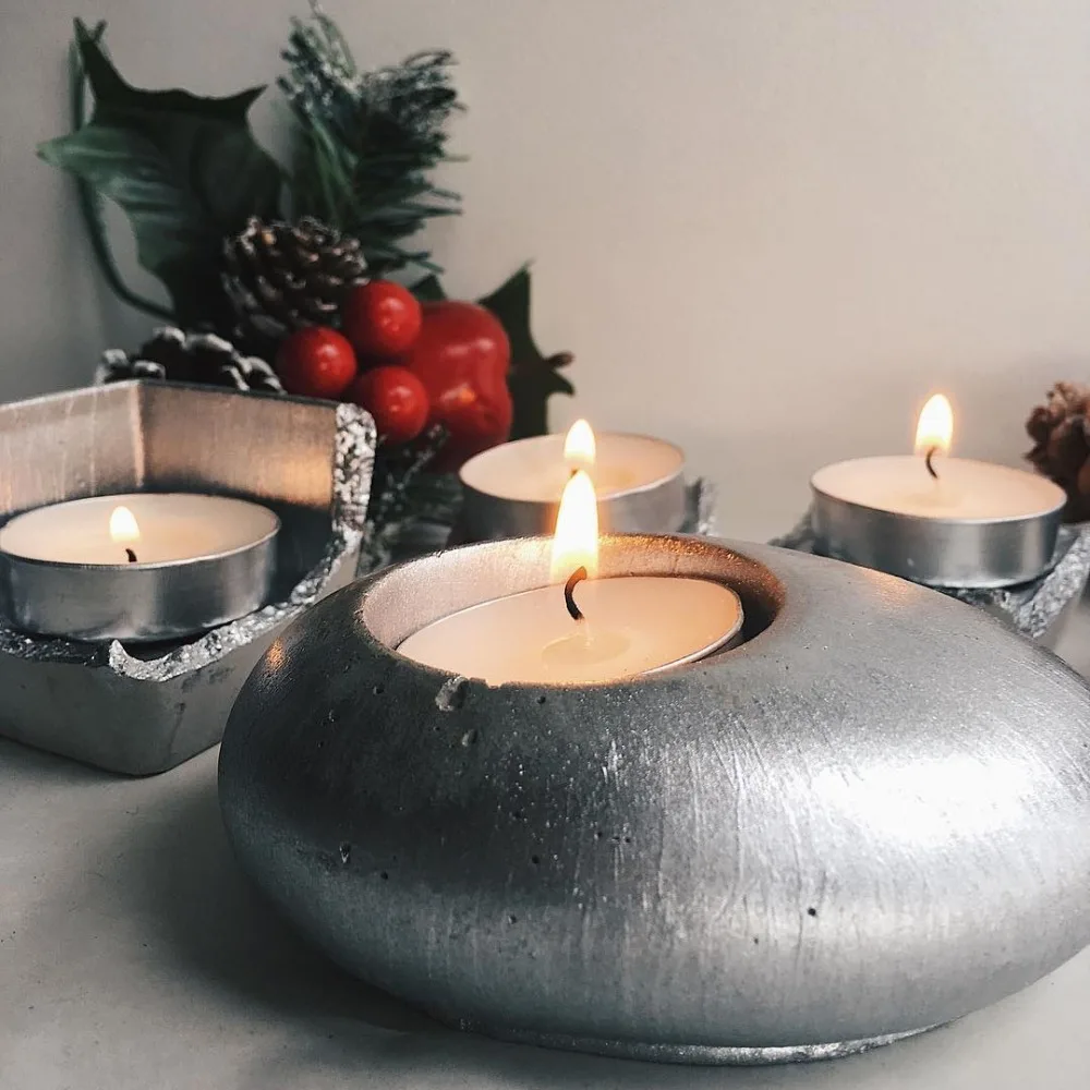 

Oval Silicone Candle Holder Mold Concrete Candlestick Molds Mini Flower Pot Mold