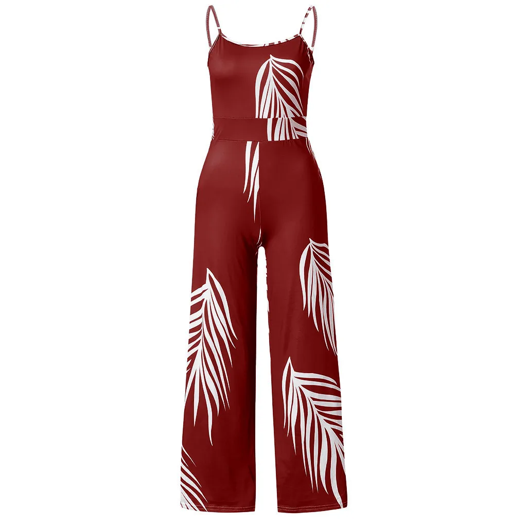 Elegant Women Summer Fashion Floral Print Lady Sling Sleeveless Jumpsuit women jumpsuit romper sexy women bodysuit overalls