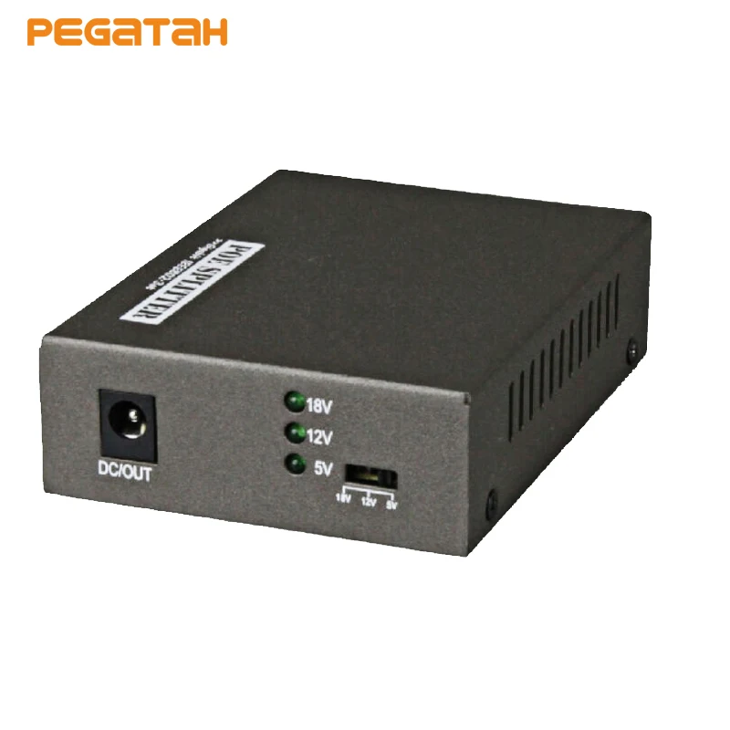 Гигабитный IEEE802.3at разделитель PoE адаптер переменного тока, 5V(3.5A), 12 вольт постоянного тока(2A), 18V(1A) Выходная мощность по желанию, 10/100/1000 Мбит/с скорость передачи данных