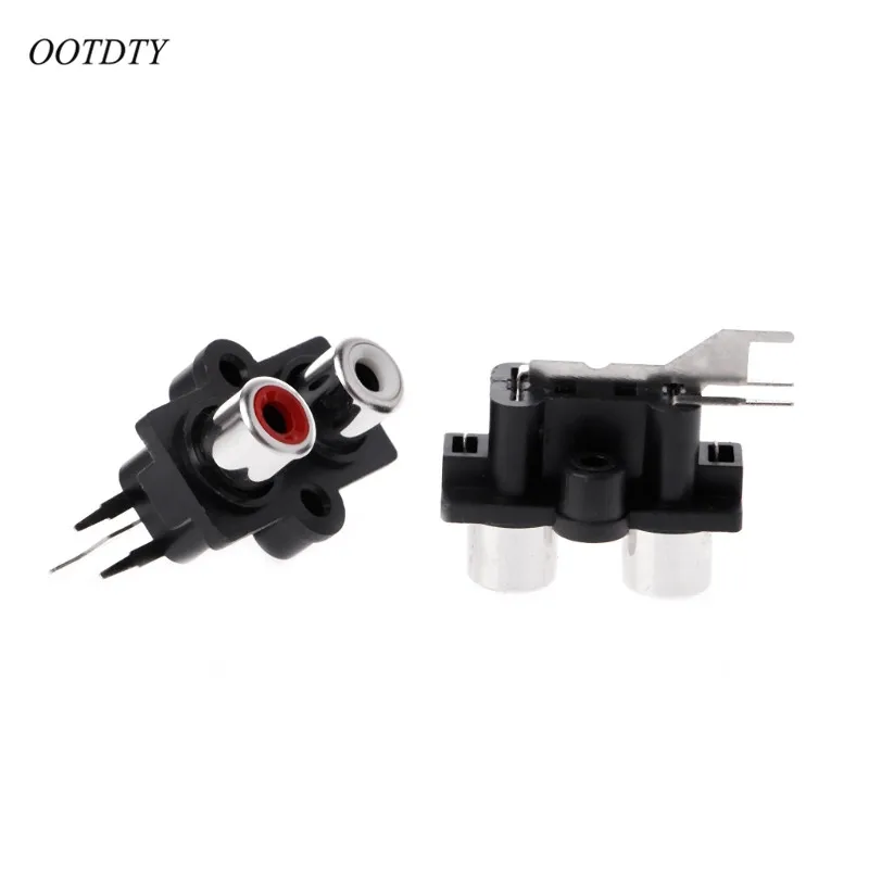 OOTDTY 5 шт. монтажный 2 позиционный разъем RCA для стерео аудио и видео|connector female|connector