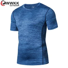 Мужская модная футболка дышащие быстросохнущие Топы альпинистские походные рубашки/футболки мужские спортивные 5XL плюс Размер Горячие фитнес компрессионные рубашки