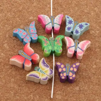 

200PCS mix Butterfly Polymer Clay Fimo Beads 23x22.4mm Handmade Spacers Jewelry DIY Loose Beads L3021