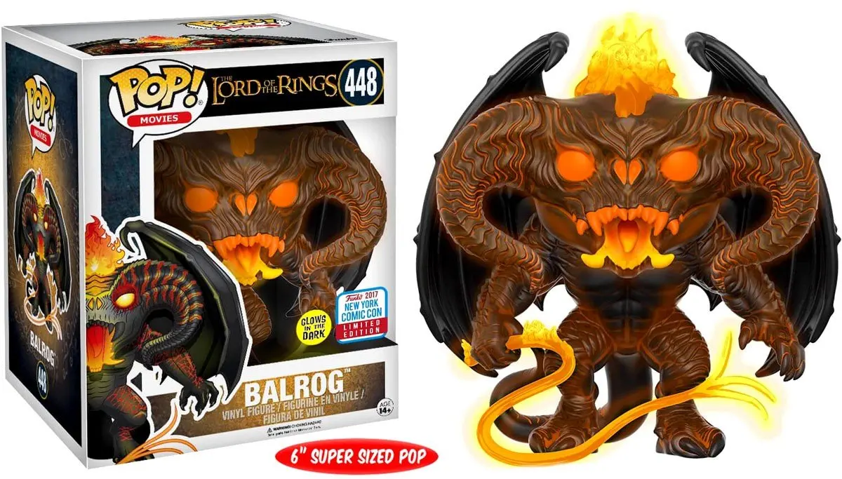 

Exclusive Glow in the dark 6'' Official Funko pop The Lord of the Rings - Balrog Vinyl Action Figure Collectible Model Toy